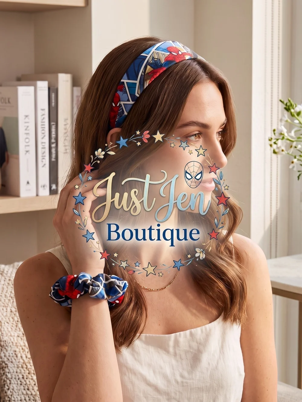 Spiderman Headband & Scrunchie Hair Accessory Set- Women & Girls-All Day Comfort